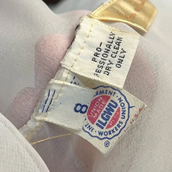 Vintage Oscar De La Renta Union Made Ruffle Lace Blouse 8 - Picture 9 of 9